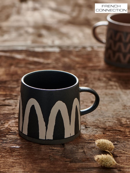 French Connection Black Wax Resist Pattern Mug (E79930) | £12