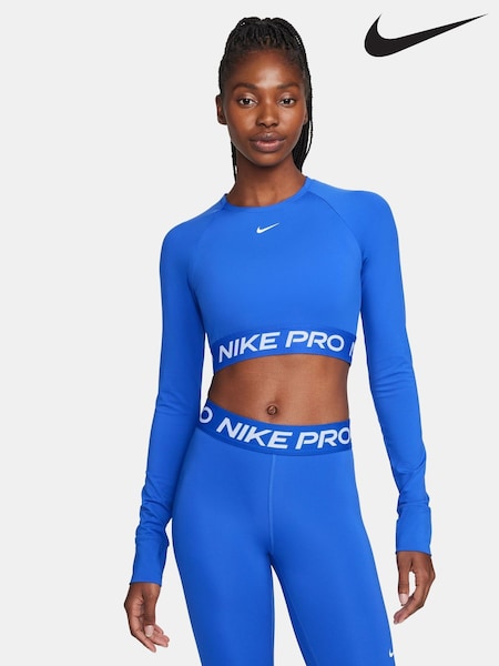 Nike Blue DriFIT Pro Cropped Long Sleeve Sweat Top (E79993) | £40