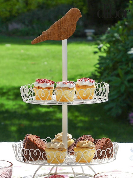 Garden Two Tier Bird Cake Stand by Dibor (E80054) | £25