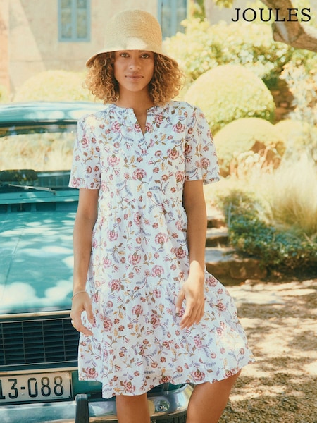 Joules Ariella Provence Floral Cotton Tiered Dress (E80074) | £55