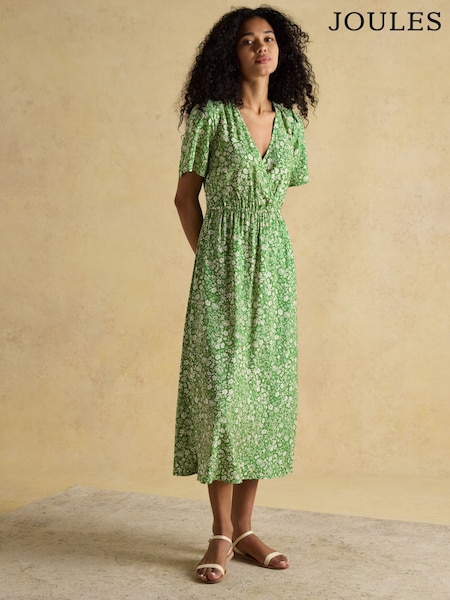 Joules Adele Green Wrap Dress (E80104) | £55