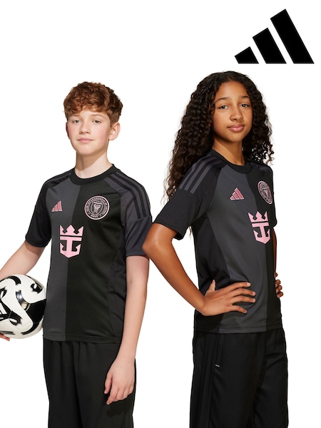 adidas Black Kids Inter Miami CF 25/26 Messi Away Jersey Football Shirt (E80263) | £70
