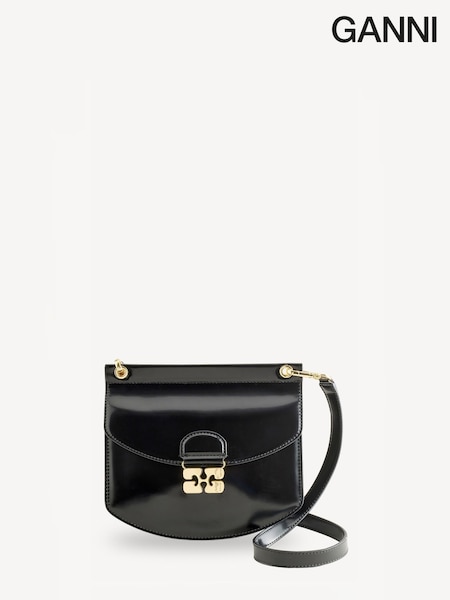 GANNI Black Small APO-G Patent Bag (E80388) | £425