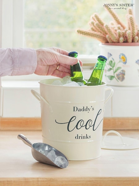 Cream Personalised Ice Bucket With Scoop by Jonnys Sister (E80624) | £32