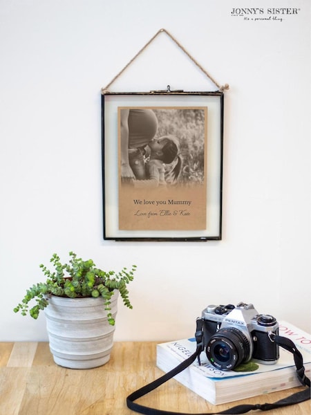Personalised Vintage Glass Framed Brown Photo Print by Jonnys Sister (E80642) | £25