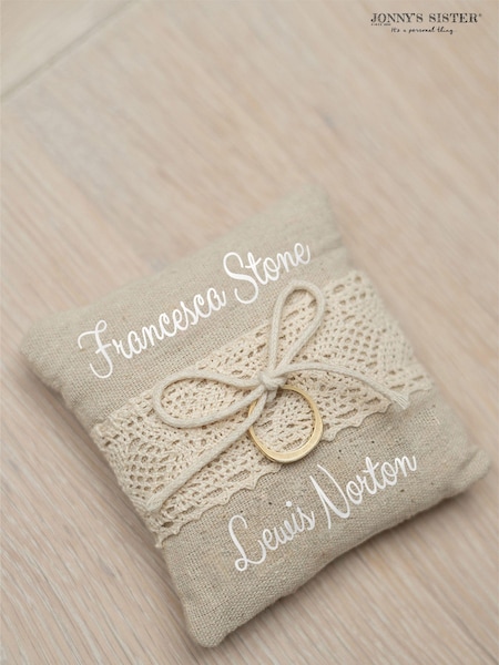 Personalised Wedding Ring Cushion by Jonnys Sister (E80657) | £25