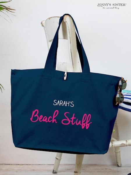 Personalised Canvas Beach Bag by Jonnys Sister (E80660) | £26