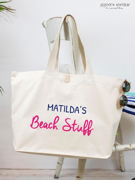 Personalised Canvas Beach Bag by Jonnys Sister (E80682) | £19