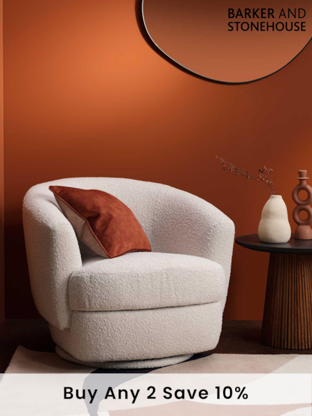 Barker and Stonehouse Neutral Arman Swivel Chair (E80683) | £395