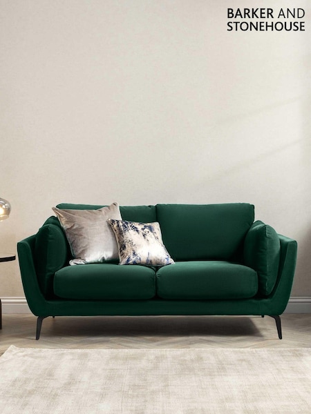 Barker and Stonehouse Green Boone Velvet 2 Seater Sofa (E80687) | £675