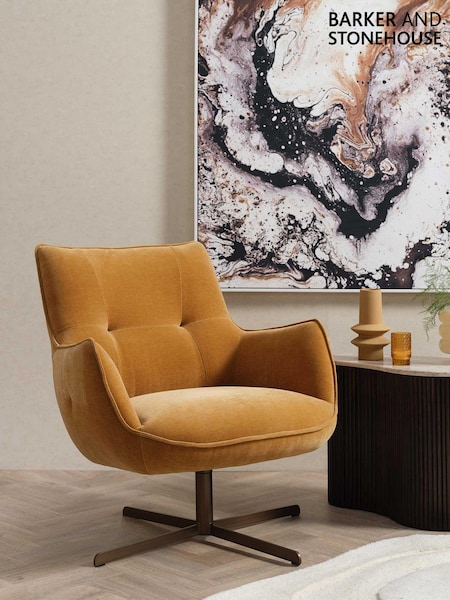 Barker and Stonehouse Brown Milne Swivel Armchair (E80691) | £395