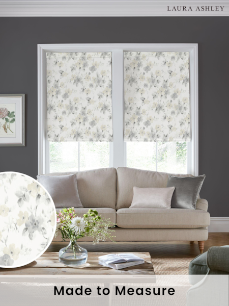 Laura Ashley Natural Fleetham Haze Made to Measure 100% Cotton Roman Blind (E80706) | £79