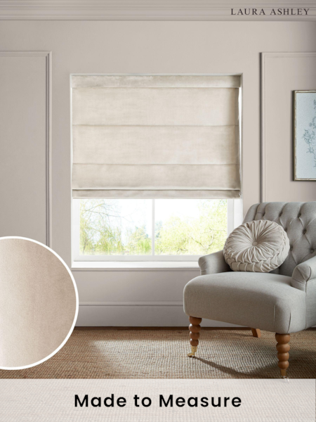 Laura Ashley Natural Middleton Velvet Made to Measure Roman Blind (E80707) | £84