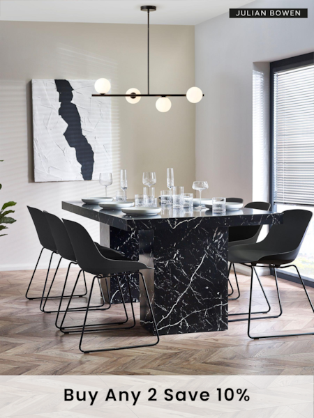 Julian Bowen Black Rome Dining Table (E80749) | £575