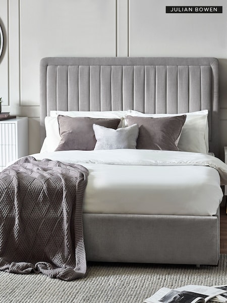 Julian Bowen Grey Savannah Velvet Upholstered Bed (E80762) | £695 - £725