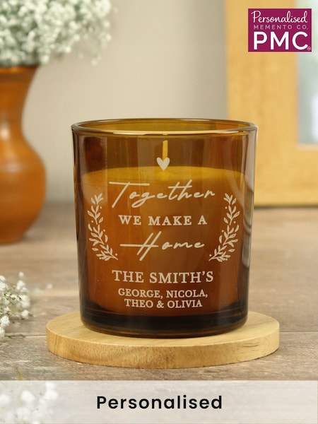 Personalised Home Amber Glass Candle by PMC (E80796) | £16