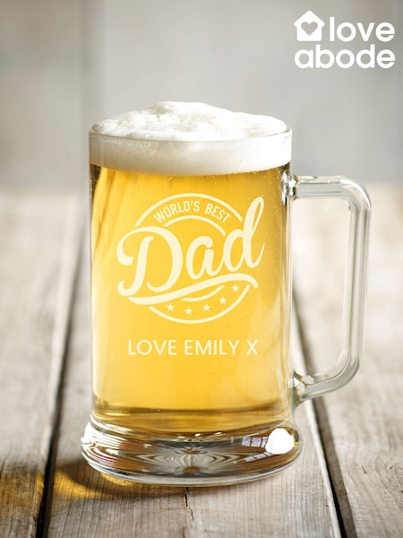 Personalised "Worlds Best" Beer Tankard Glass by Loveabode (E80800) | £20