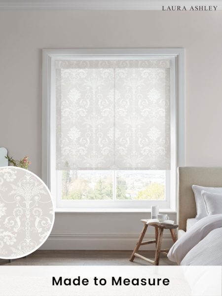 Laura Ashley Grey Josette Sheer Made to Measure Roller Blind (E80824) | £55