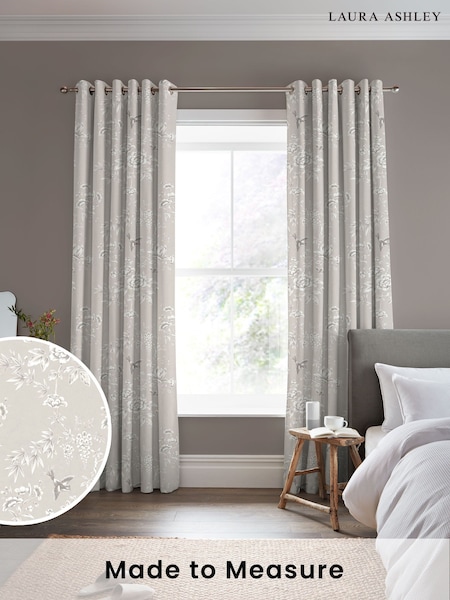 Laura Ashley Natural Rowshaw Garden Made to Measure 100% Cotton Curtains (E80861) | £91