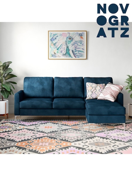 Novogratz Blue Chapman Sectional Sofa (E80867) | £760