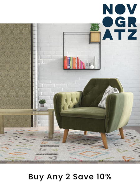 Novogratz Green Teresa Velvet Memory Foam Accent Chair (E80869) | £246