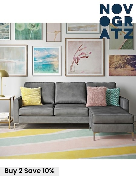 Novogratz Grey Chapman Sectional Sofa (E80880) | £760