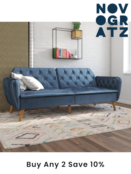 Novogratz Blue Tallulah Memory Foam Futon (E80891) | £715