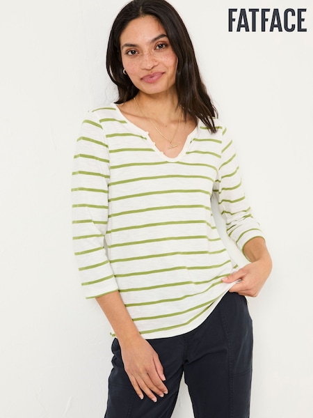FatFace Porter Green Stripe 100% Cotton T-Shirt (E80991) | £18
