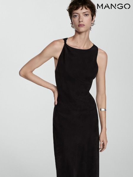 Mango Grey Cupro Dress With Side Opening (E81192) | £80