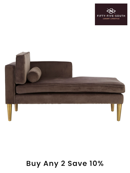 Fifty Five South Grey Louxor Chaise Lounge Chair (E81288) | £675
