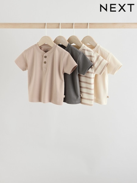 Mono/Neutral Baby Short Sleeve T-Shirts 4 Pack (E81355) | £16 - £18