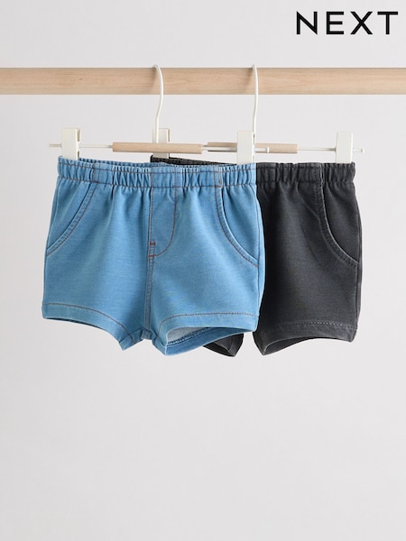 Blue Baby Jersey Denim Shorts 2 Pack (E81357) | £12 - £14