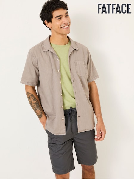 FatFace Bugle Light Grey Linen Cotton Shirt (E81697) | £42