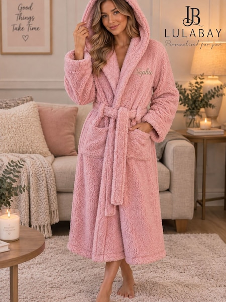 Pink - Personalised Premium Maxi Dressing Gown By Lulabay