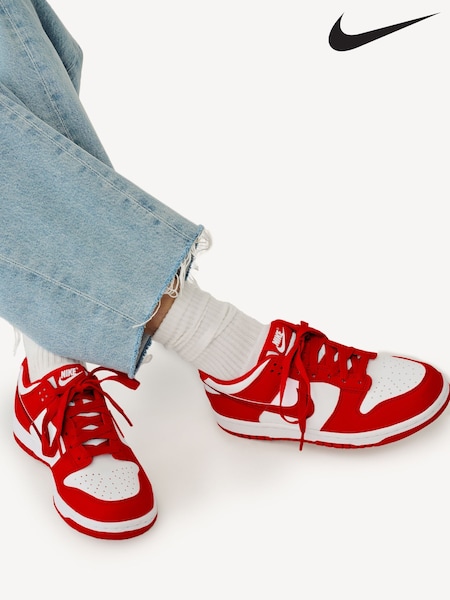 Nike University Red/White Youth Dunk Low Trainers (E81935) | £70