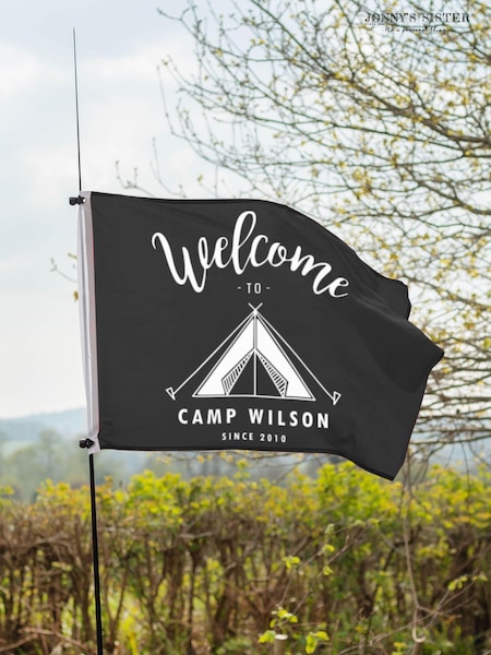 Personalised Black Camping Flag by Jonnys Sister (E82076) | £26