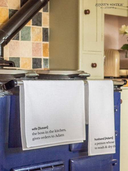 Personalised 100% Cotton Tea Towel by Jonnys Sister (E82184) | £20