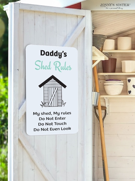 Personalised White Shed Sign by Jonnys Sister (E82194) | £25