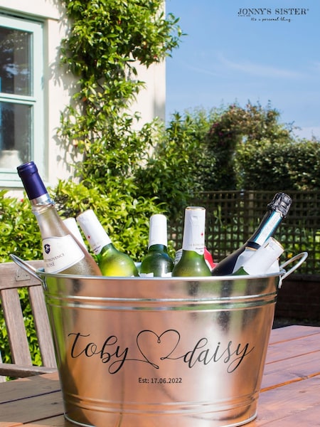 Silver Personalised Wedding Wine Cooler by Jonnys Sister (E82198) | £45