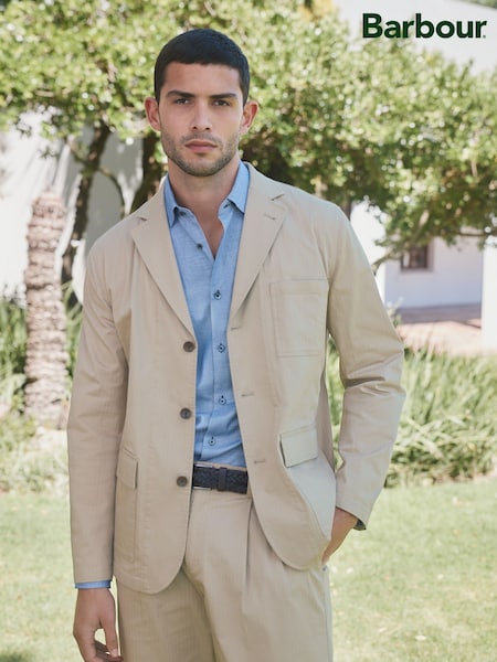 Barbour® Stone Slim Fit Herringbone Suit Jacket (E82212) | £224