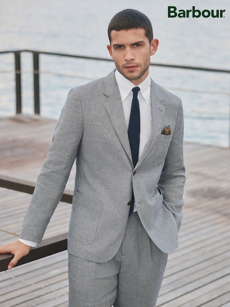Barbour® Grey Slim Fit Texture Suit Jacket (E82220) | £224