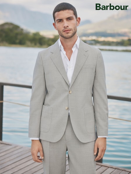 Barbour® Grey Slim Fit Wool Suit Jacket (E82226) | £250