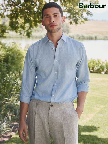 Barbour® Blue Long Sleeve Blend Shirt (E82234) | £80