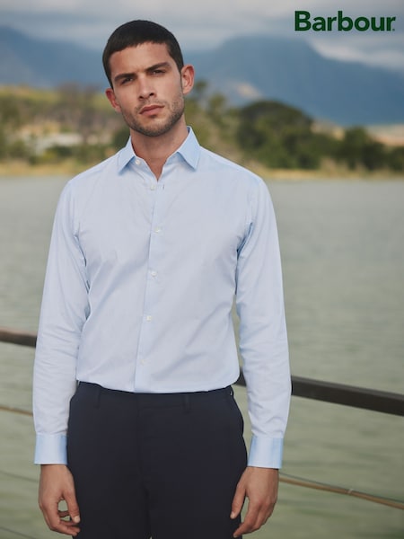 Barbour® Blue Stripe 100% Cotton Long Sleeve Shirt (E82238) | £75