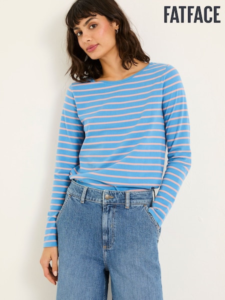 FatFace Multi 100% Cotton Long Sleeve Summer Breton T-Shirt (E82326) | £29.50