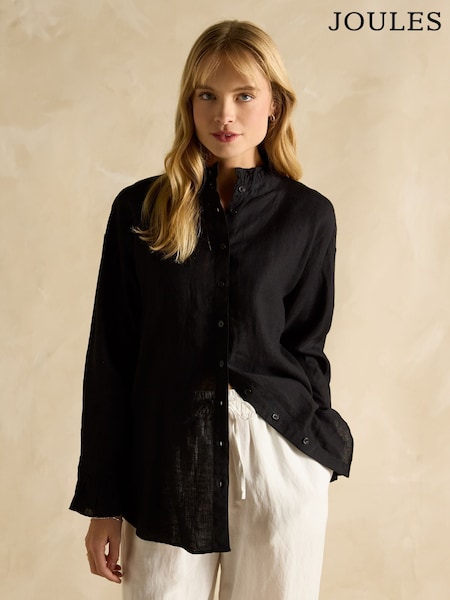 Joules Dakota Black 100% Linen Shirt (E82449) | £65