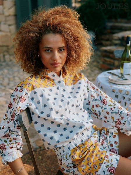 Joules Genevieve Provence Hotch Potch Cotton Shirt (E82461) | £65