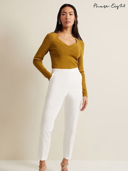 Phase Eight White Ulrica Tapered Suit Trousers (E82497) | £89