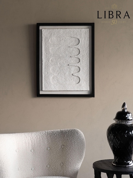 Libra Interiors Black & White Abstract Papier Mache Wall Art Style 3 (E82579) | £225