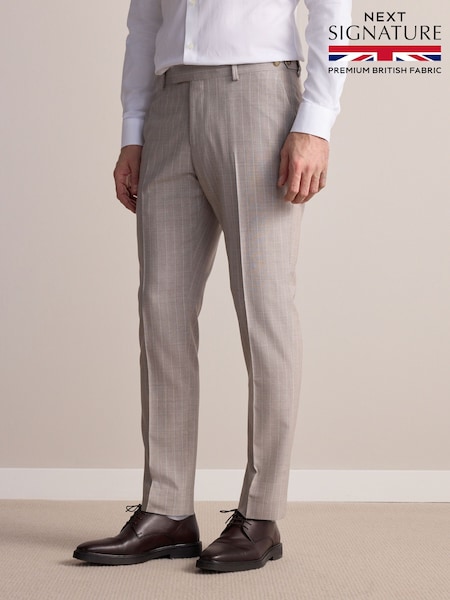 Neutral Slim Fit Signature Empire Mills British Striped Suit Trousers (E82628) | £110